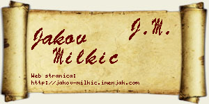 Jakov Milkić vizit kartica